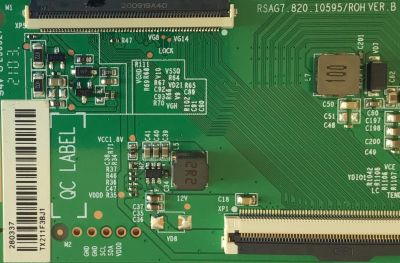 T-CON PARA TV HISENSE / NUMERO DE PARTE 280337 / RSAG7.820.10595/ROH / TX211F3BJ1 / MODELO 55U6G 55A66FUA - Imagen 2